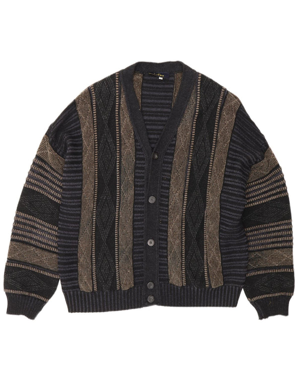 Fiume Herre cardigan sweater IT 50 Medium Marineblå Argyle/Diamant Akryl