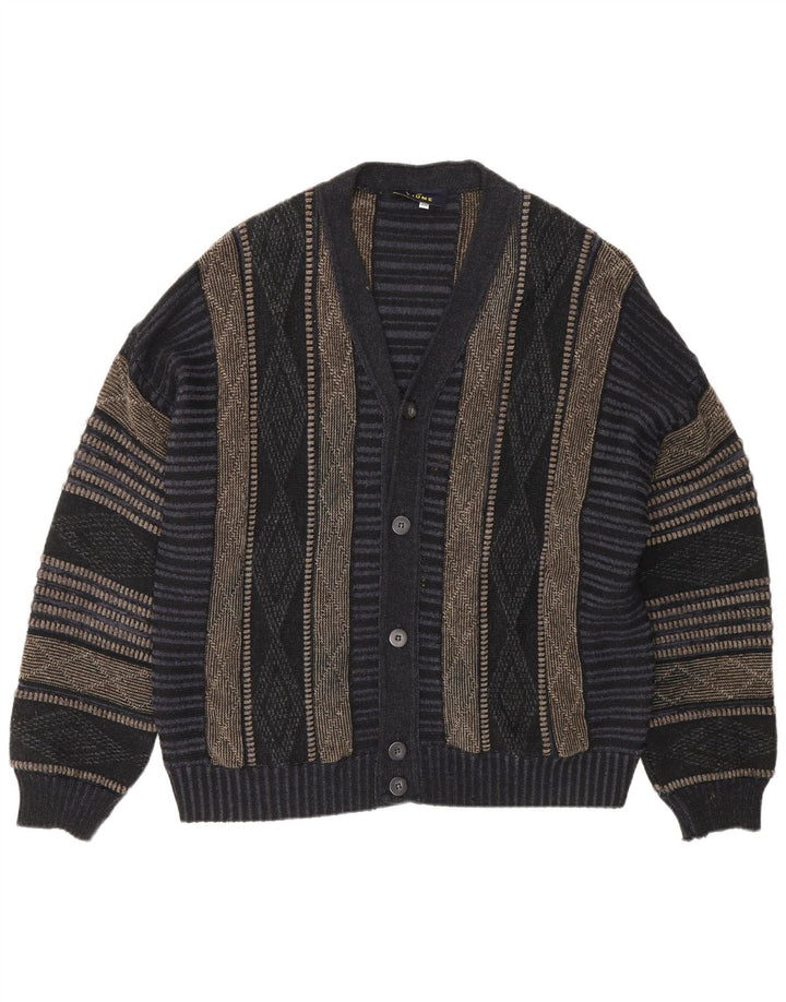 Fiume Herre cardigan sweater IT 50 Medium Marineblå Argyle/Diamant Akryl