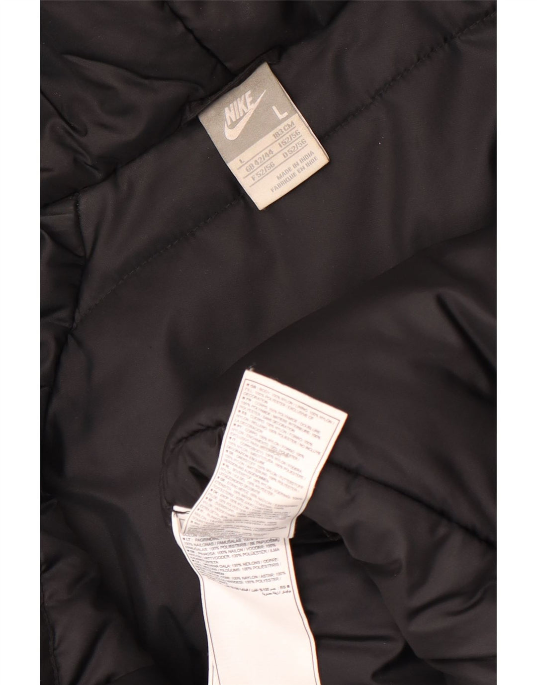 Nike Polstret hættejakke til mænd UK 42/44 Stor sort nylon