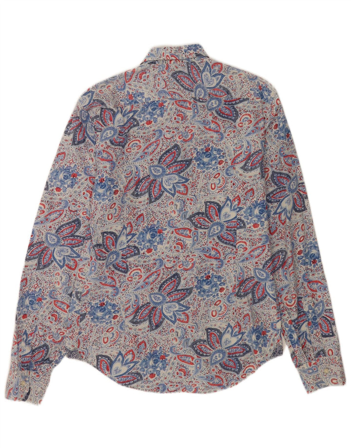 Zara Herreskjorte Medium Blue Paisley Cotton