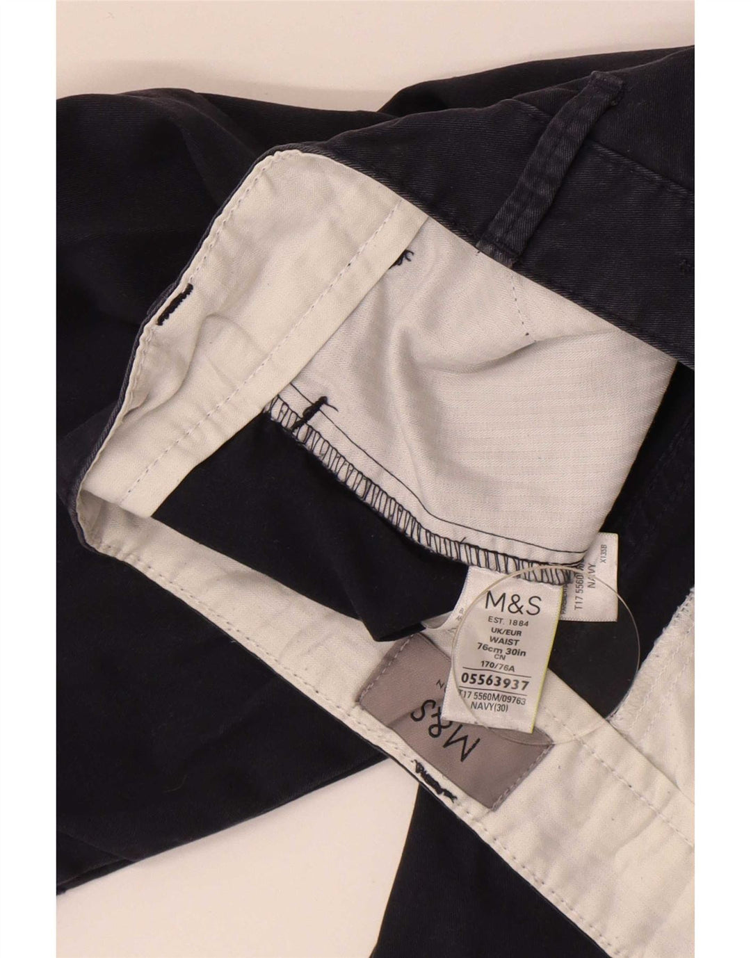 Marks & Spencer Herre Chino Shorts W30 Medium Marineblå Bomuld