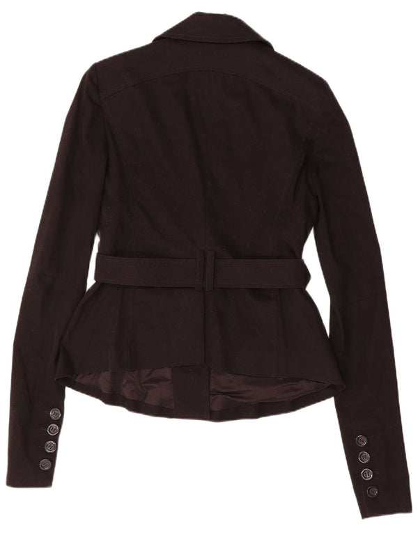 Patrizia Pepe Dame 2 Button Blazer Jacket IT 44 Medium Sort Bomuld
