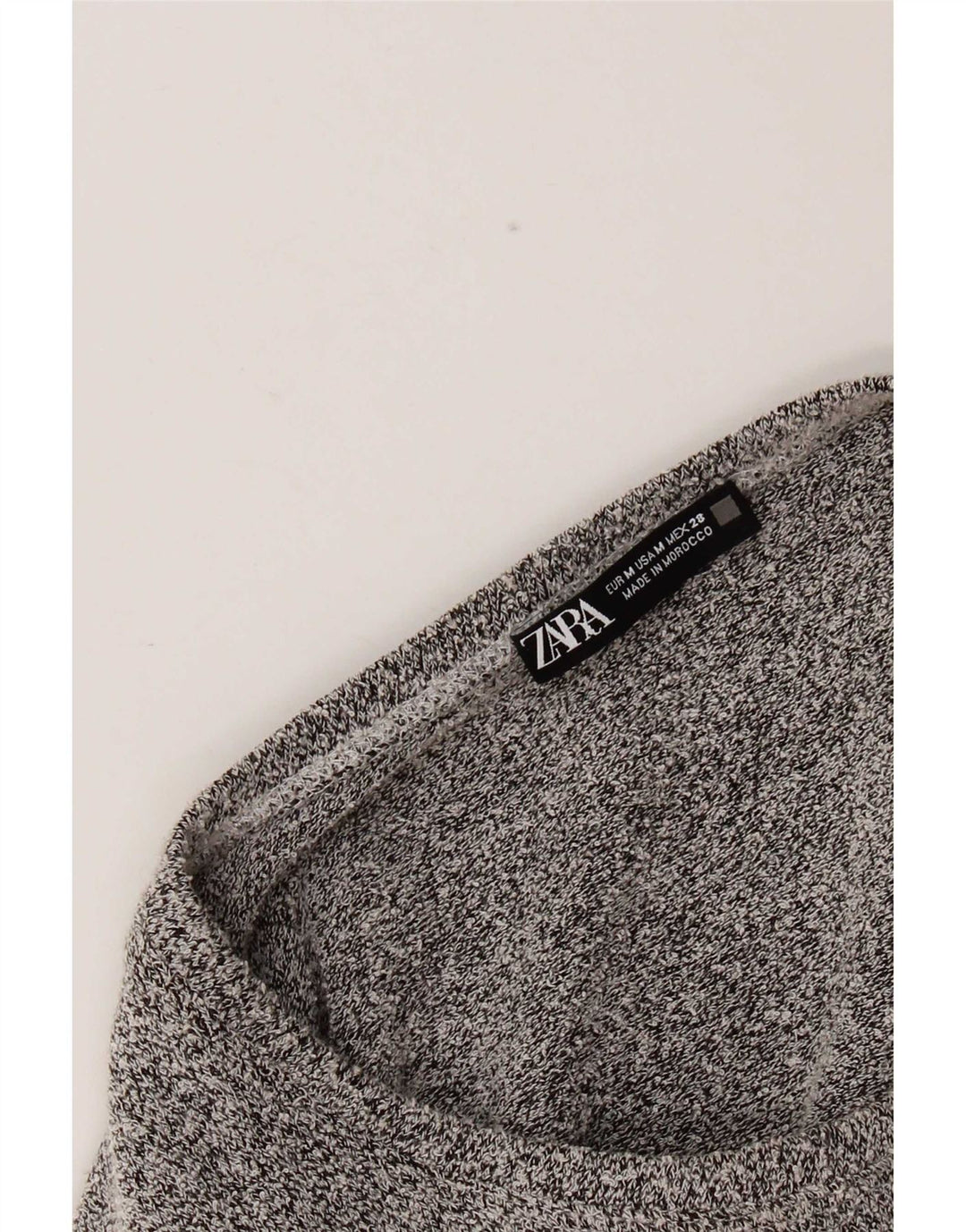 Zara Dame Langærmet A-Line Kjole UK 12 Medium Grå Flecked