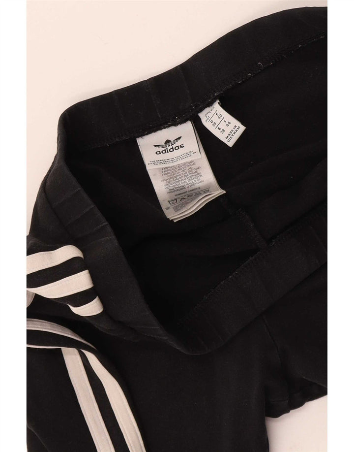 Adidas Womens Crop Leggings UK 12 Medium Black Bomuld