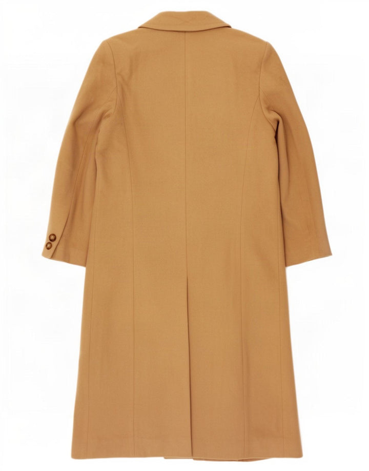 Marks & Spencer Dame Dobbeltradet Frakke UK 10 Small Beige New Wool