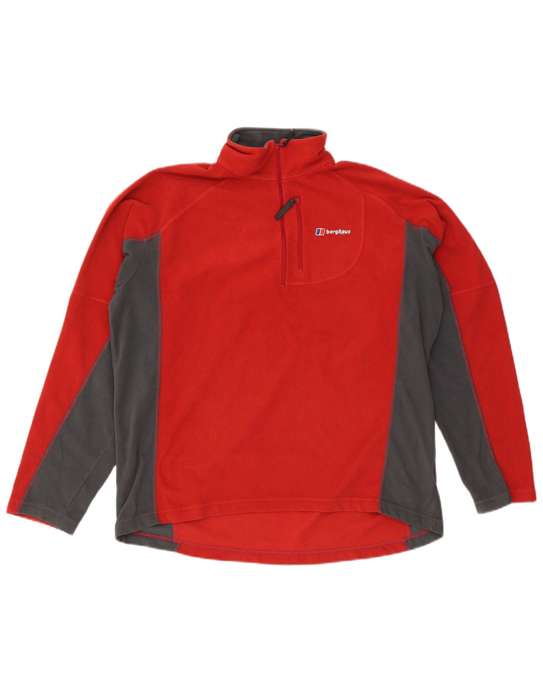 Berghaus Fleece Jumper med lynlås til mænd XL Rød Colourblock Polyester