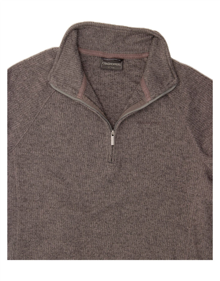 CRAGHOPPERS Mens Zip Neck Sweatshirt Jumper IT 50 Medium Grey Polyester Vintage CRAGHOPPERS and Second-Hand CRAGHOPPERS from Messina Hembry 