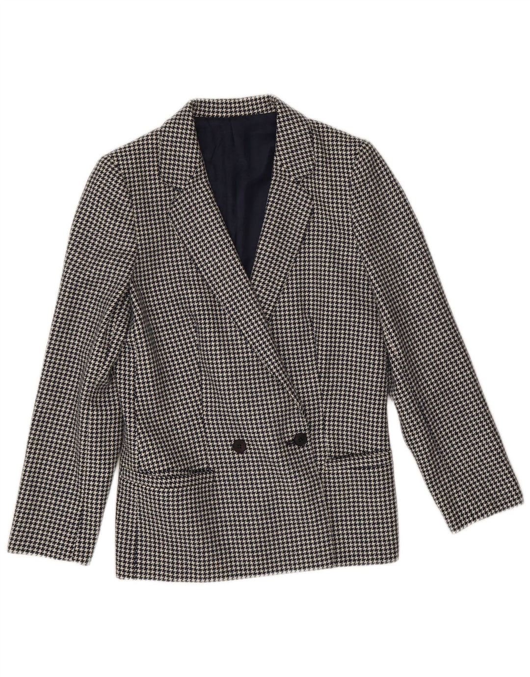 Arezia Dame Blazer Jacket IT 42 Medium Navy Blue Houndstooth