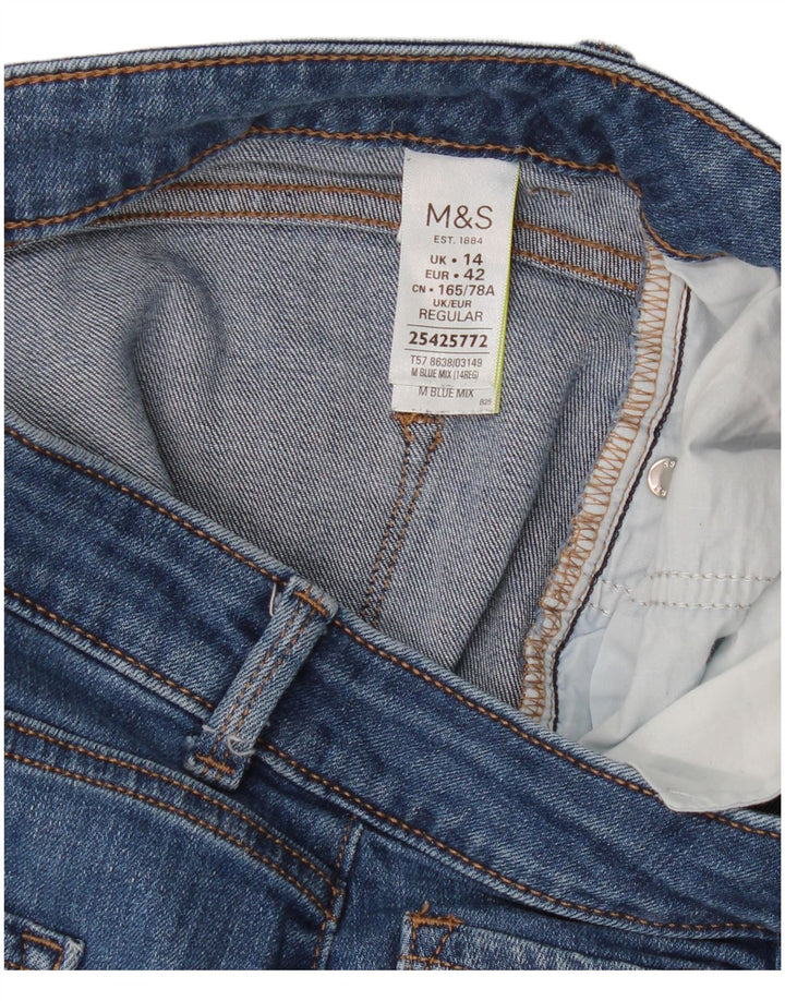 Marks & Spencer Dame Regular Slim Jeans UK 14 Large W36 L29 Blue Cotton