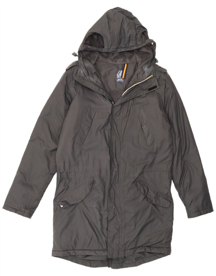 K-Way Herre Hooded Parka Jacket UK 38 Medium Grå Polyamid