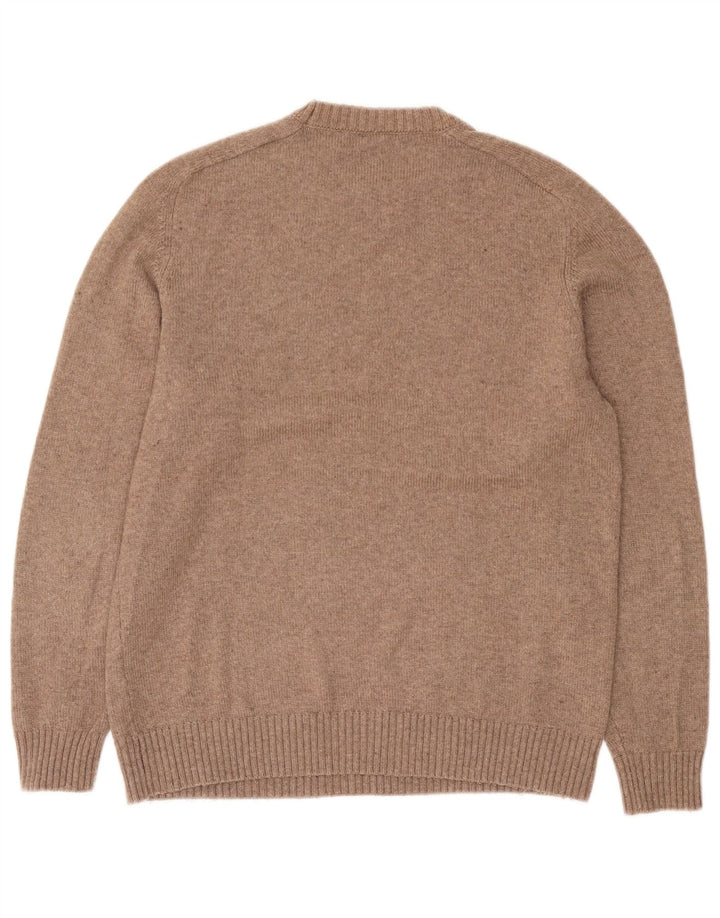 Zara Herre sweater med rund hals, medium brun polyester