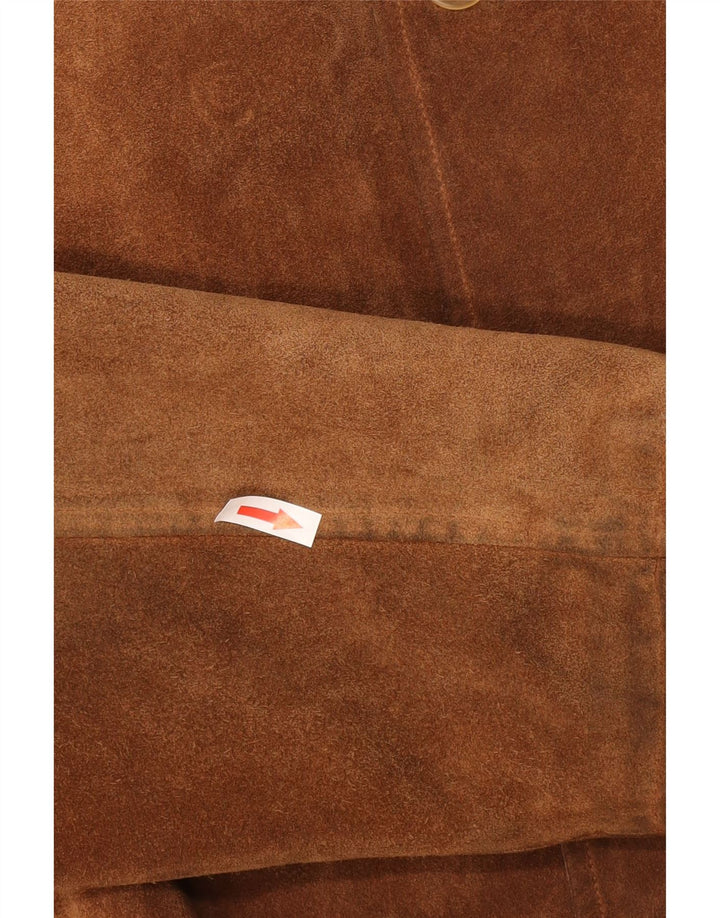 Vintage herre ruskindsjakke IT 54 2XL brunt læder