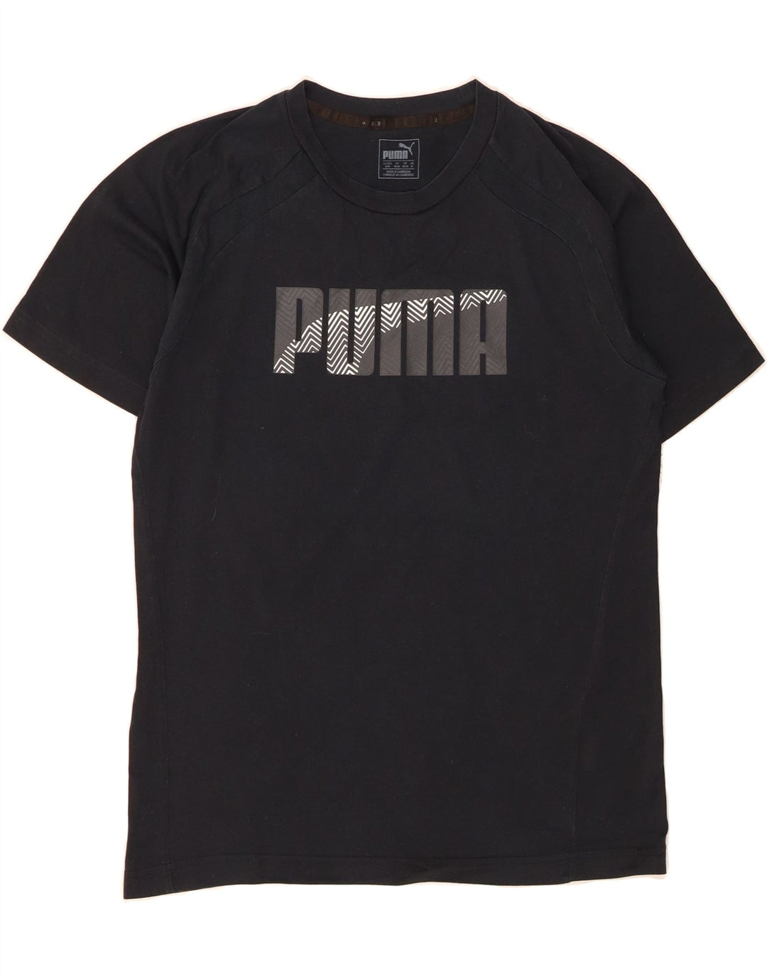 PUMA Mens Graphic T-Shirt Top Medium Navy Blue Cotton Vintage Puma and Second-Hand Puma from Messina Hembry 
