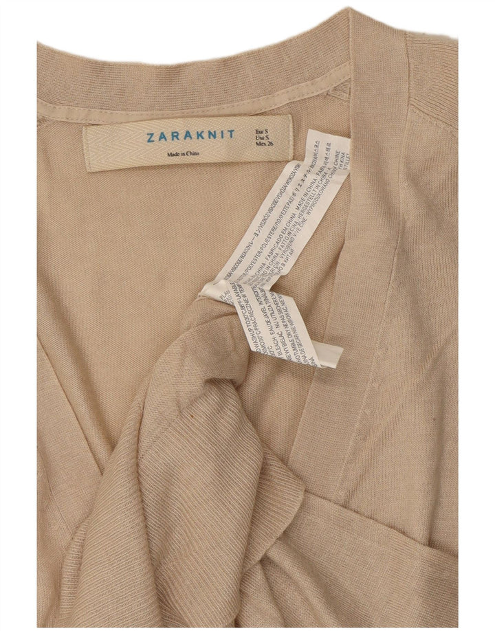 ZARA cardigan sweater til kvinder UK 10 Small Off White Viscose
