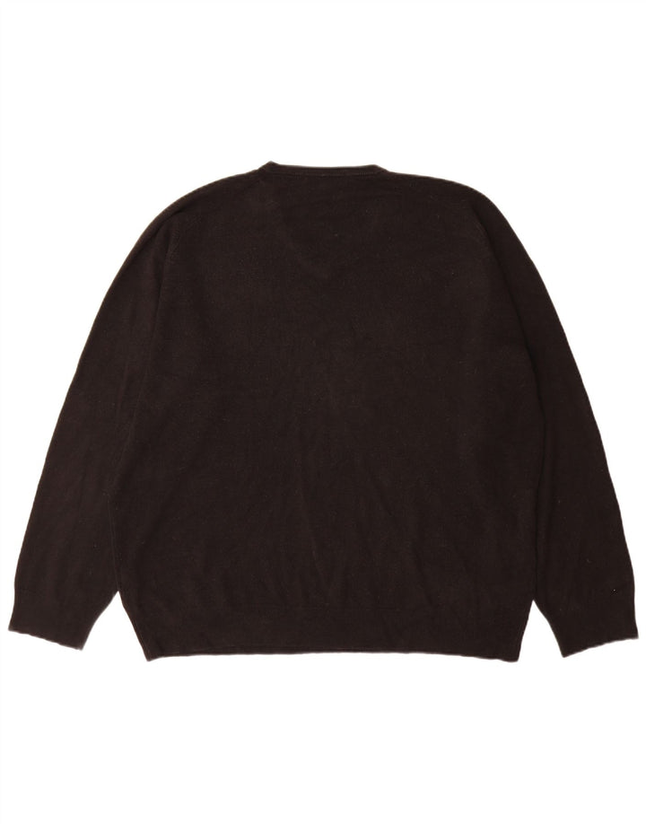 Marks & Spencer Herre V-hals sweater 2XL sort akryl