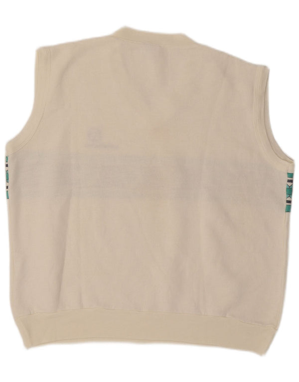 Sergio Tacchini Herrevest Tank Top XL Hvid Geometrisk Akryl