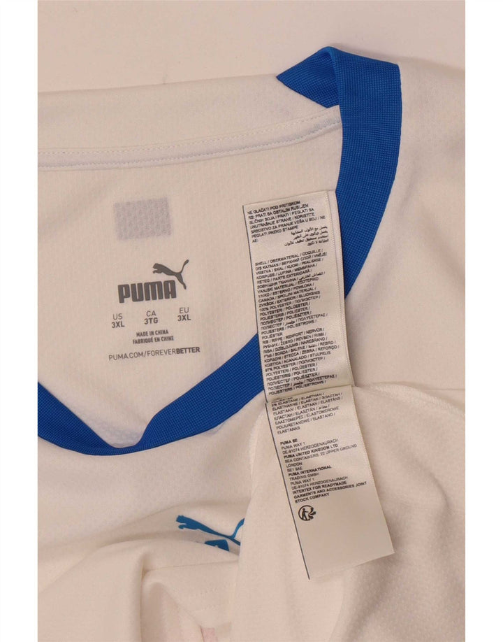 Puma Herre Ferrari Grafisk T-Shirt Top 3XL Hvid Colourblock Polyester