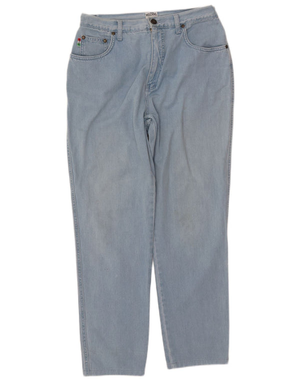 MOSCHINO Kvinder Højtaljede tilspidsede Jeans W33 L27 Blå Bomuld