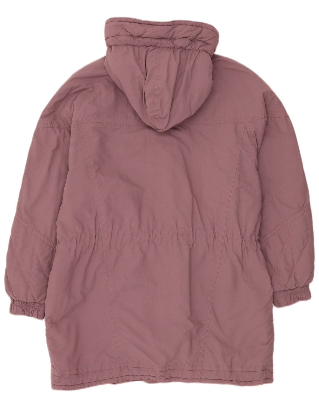 VINTAGE vindjakke med hætte til kvinder EU 42 Stor lilla polyester