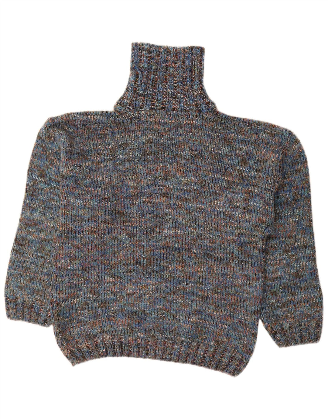 NORTH POLE Herre Rullehals sweater Medium Blue Flecked Wool