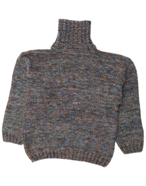 NORTH POLE Herre Rullehals sweater Medium Blue Flecked Wool