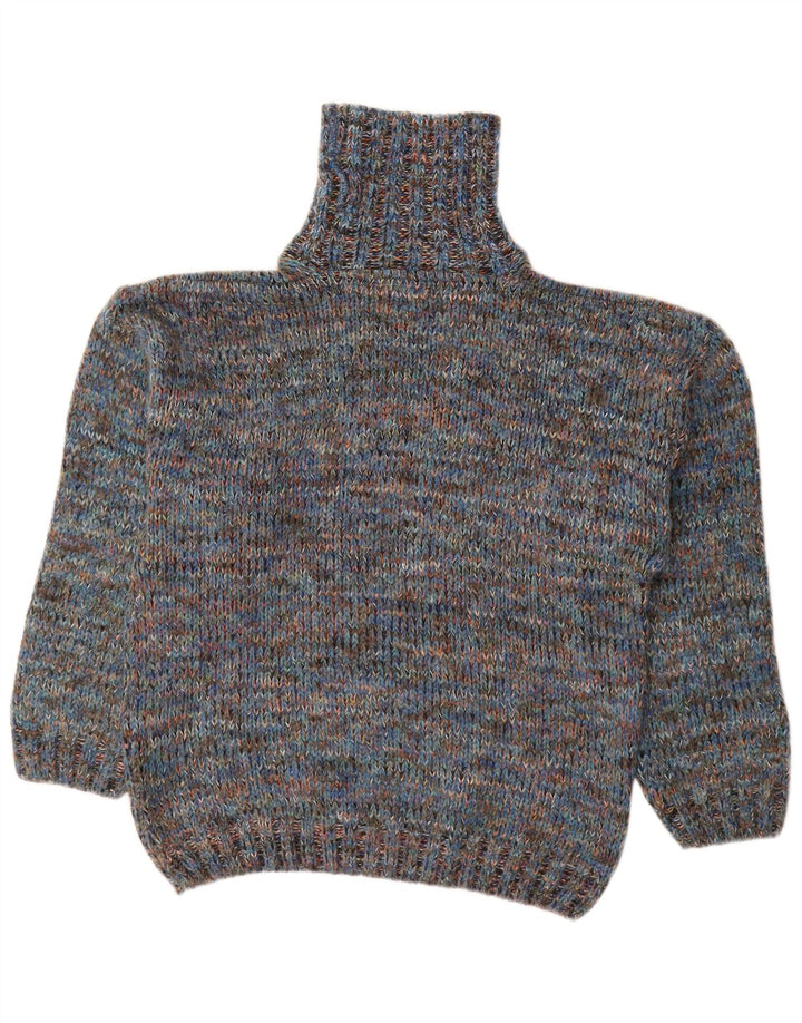 NORTH POLE Herre Rullehals sweater Medium Blue Flecked Wool