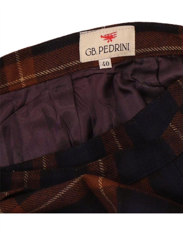DK.PEDRINI Dame Mini Wrap Skirt IT 40 Small W24 Navy Blue Plaid
