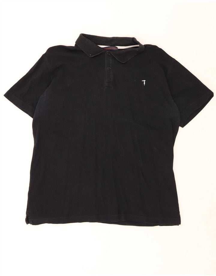 TRUSSARDI Mens Polo Shirt XL Black Vintage Trussardi and Second-Hand Trussardi from Messina Hembry 