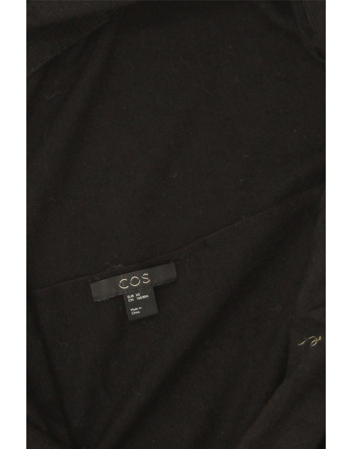 Cos Dame Oversized Open Cardigan Sweater UK 6 XS Sort Uld