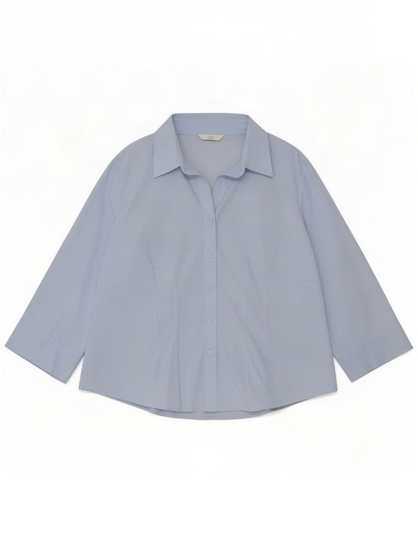Marks & Spencer skjorte med 3/4 ærmer til kvinder UK 16 Large Blue