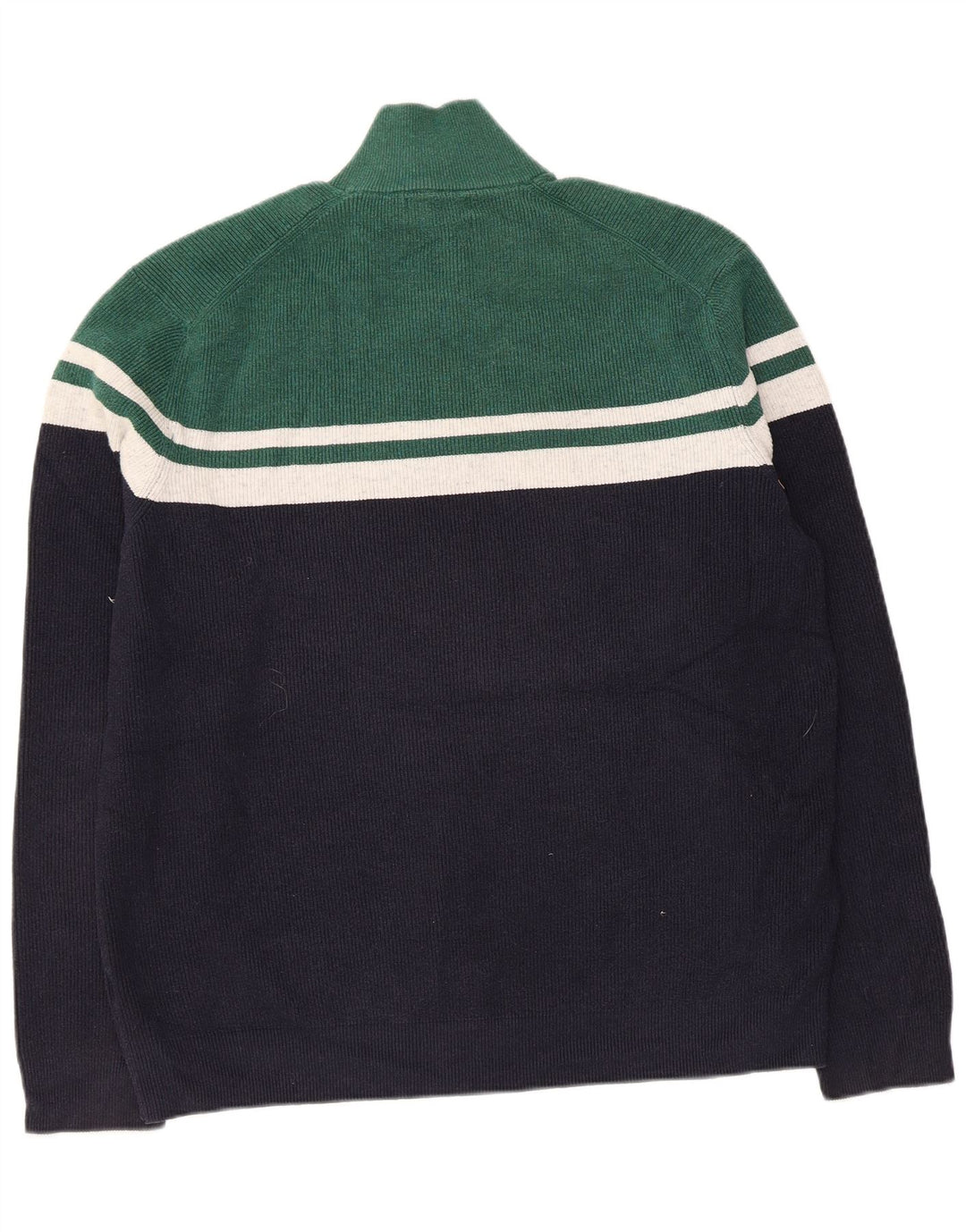 Marks & Spencer Herre sweater med lynlåshals XL Navy Blue Colourblock