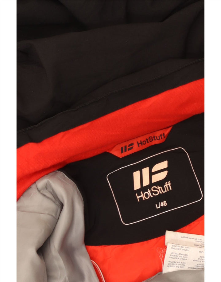 HOT STUFF Womens Hooded Windbreaker Jacket IT 46 Large Black Polyester