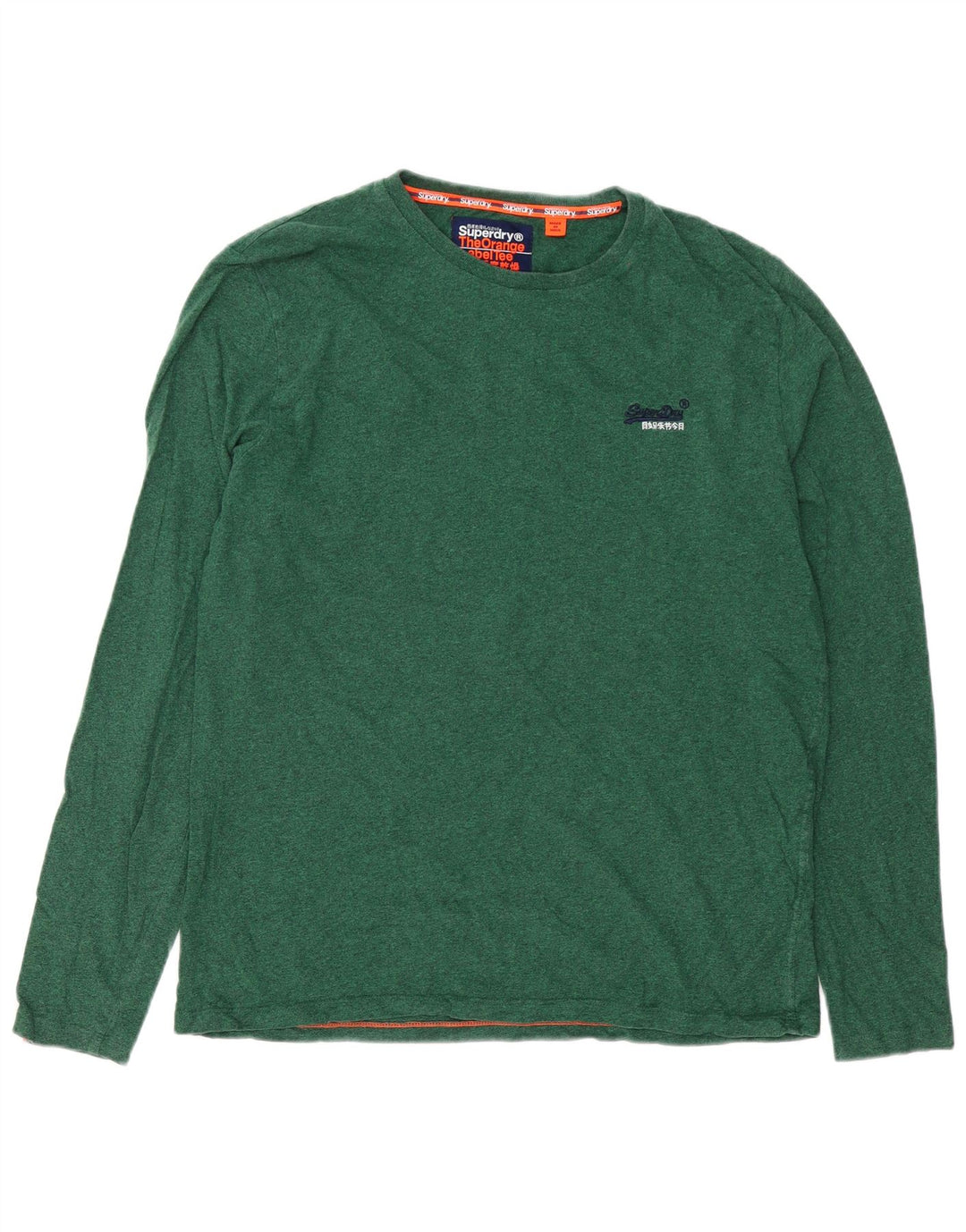 Superdry Herre Top Langærmet 2XL Grøn Flecked