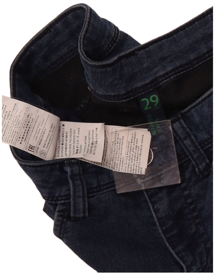 Benetton Dame Skinny Jeans W29 L30 Blå Bomuld