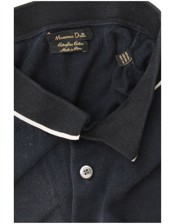 Massimo Dutti herre polo skjorte 2XL marineblå bomuld