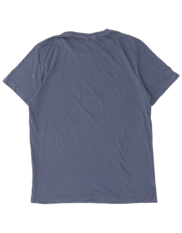 JACK & JONES Herre T-Shirt Top Medium Marineblå Bomuld