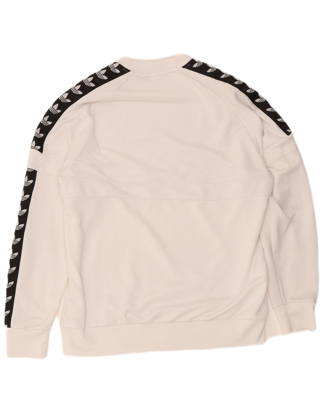Adidas grafisk sweatshirt til mænd, stor hvid colourblock polyester