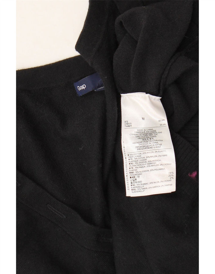 Gap Womens Button Neck Jumper Sweater UK 14 Medium Black Bomuld