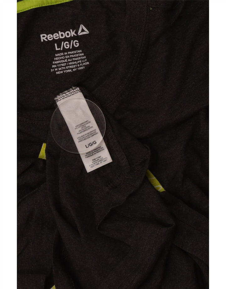 Reebok Herre Grafisk T-Shirt Top Stor Grå Bomuld