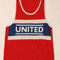 BENETTON Herre grafisk vest Top XS Rød Colourblock Bomuld