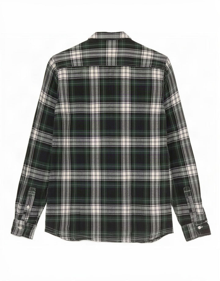 PEPE Jeans Dame Flanelskjorte UK 14 Medium Grøn Ternet Bomuld