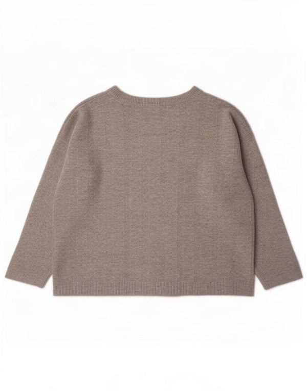 Marks & Spencer Womens Oversized Boat Neck Jumper Sweater UK 16 Large Grey