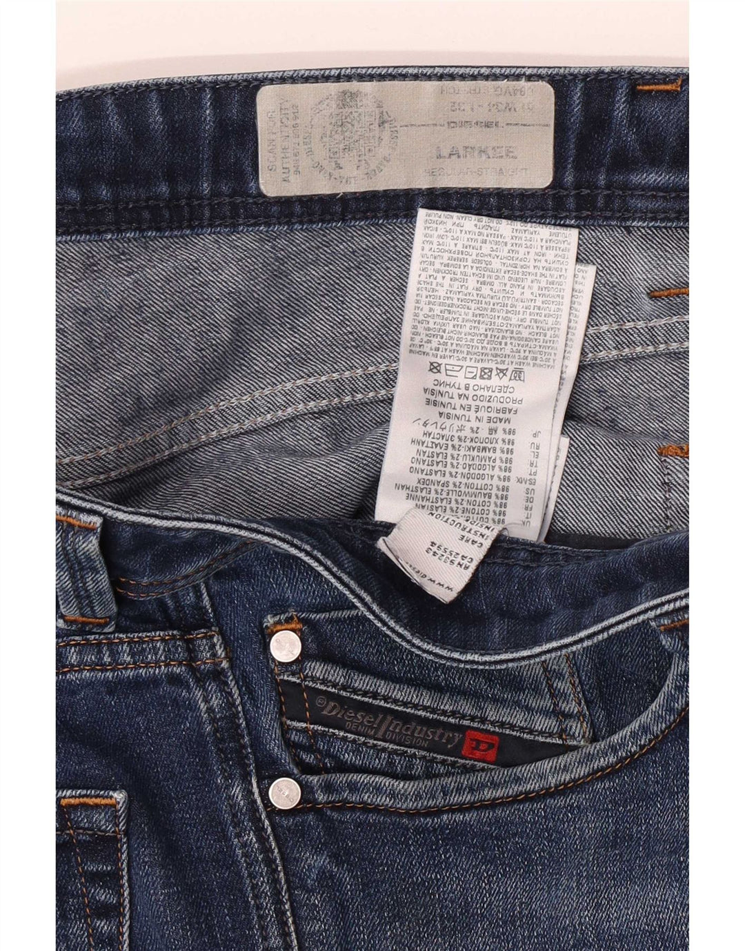Diesel Herre Larkee Regular Straight Jeans W34 L32 Blå Bomuld