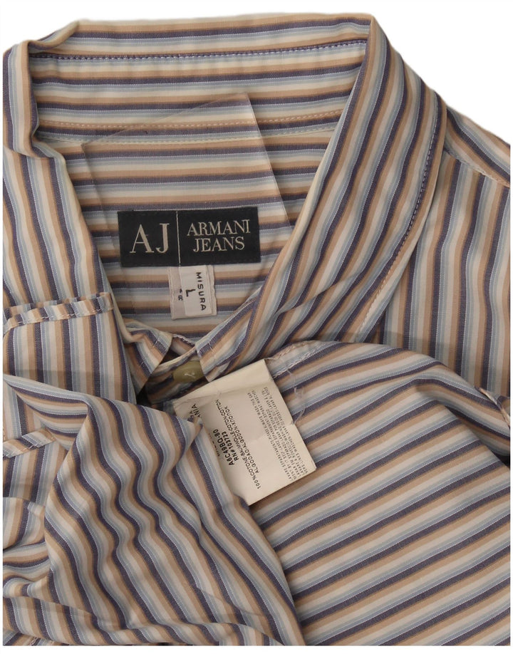 Armani Jeans Herreskjorte Stor flerfarvet stribet bomuld