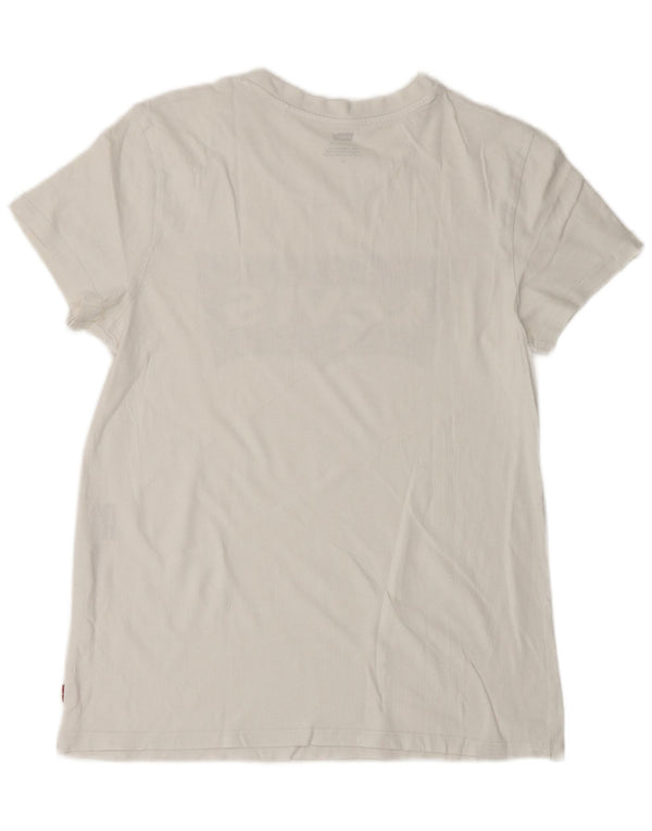 Levi's Grafisk T-shirt top til kvinder UK 14 Medium White
