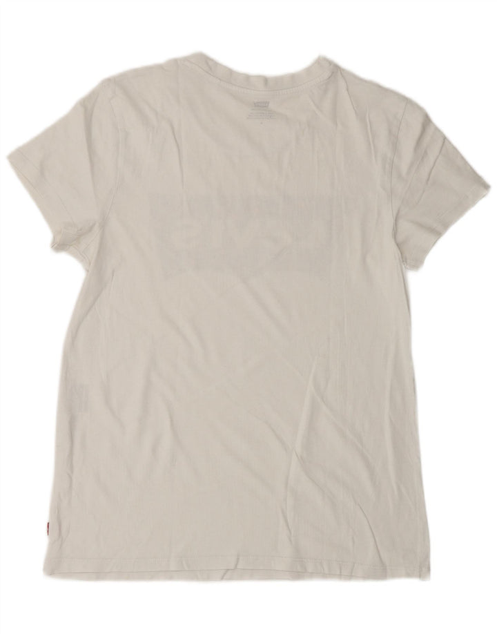 Levi's Grafisk T-shirt top til kvinder UK 14 Medium White