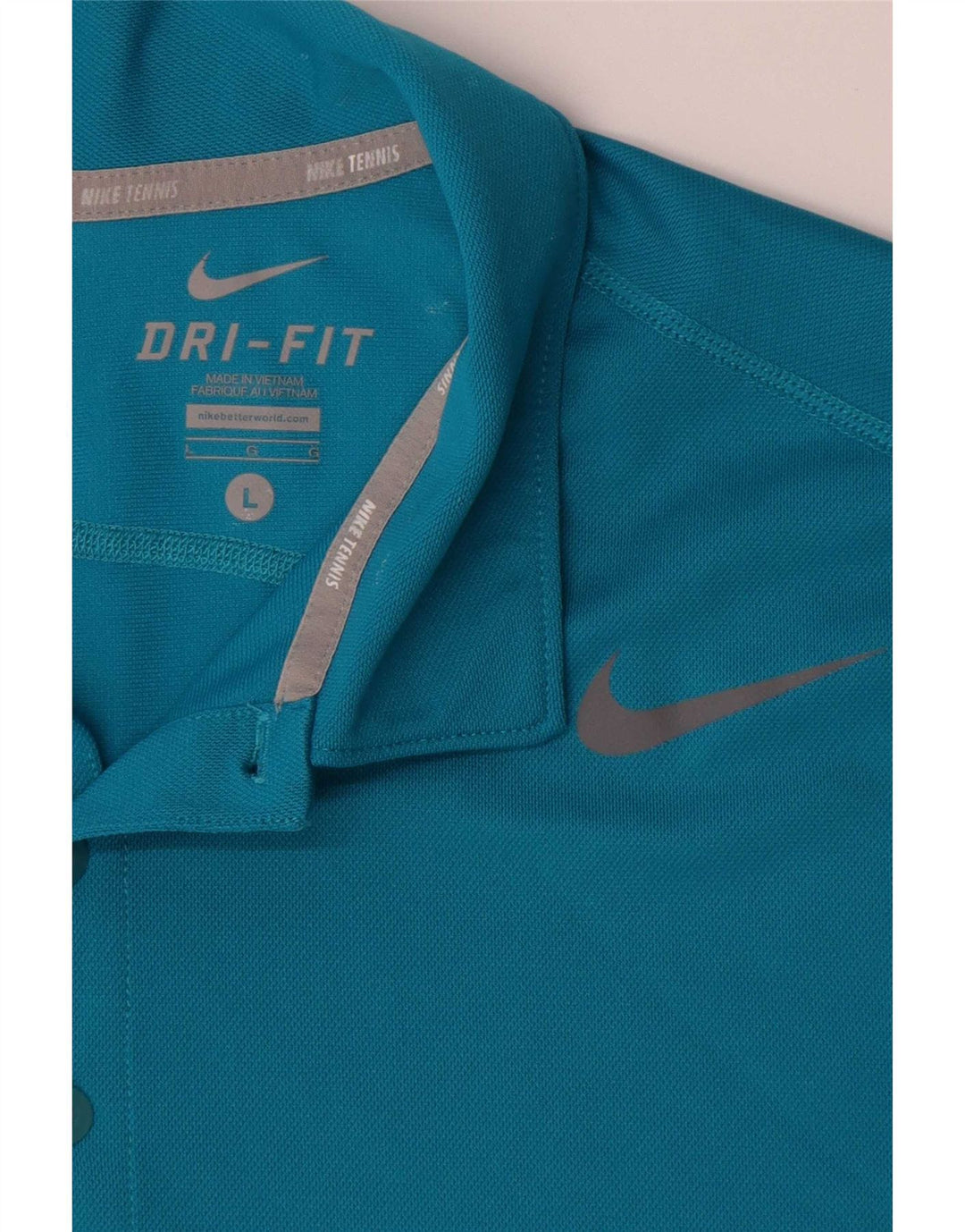Nike herre Dri Fit poloskjorte stor blå polyester