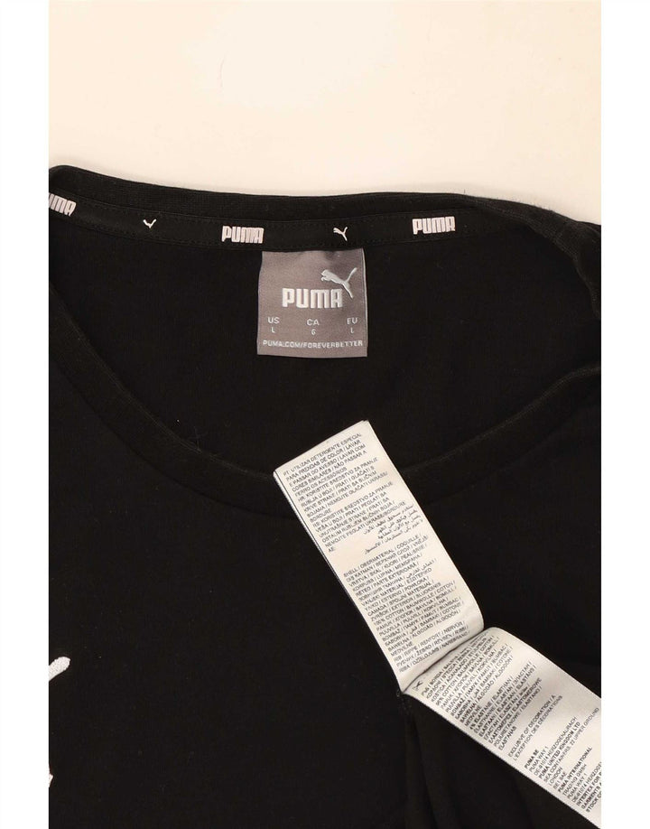Puma Herre T-Shirt Top Stor Sort Bomuld