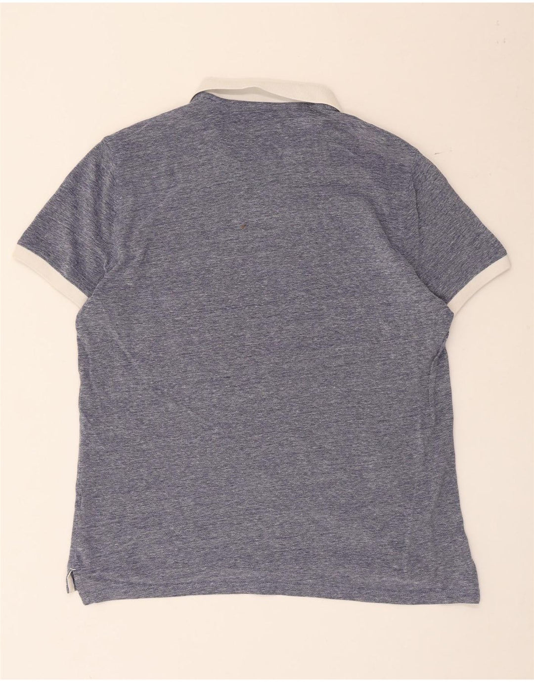 Massimo Dutti Herre Rugby Polo Shirt Stor Blå Bomuld