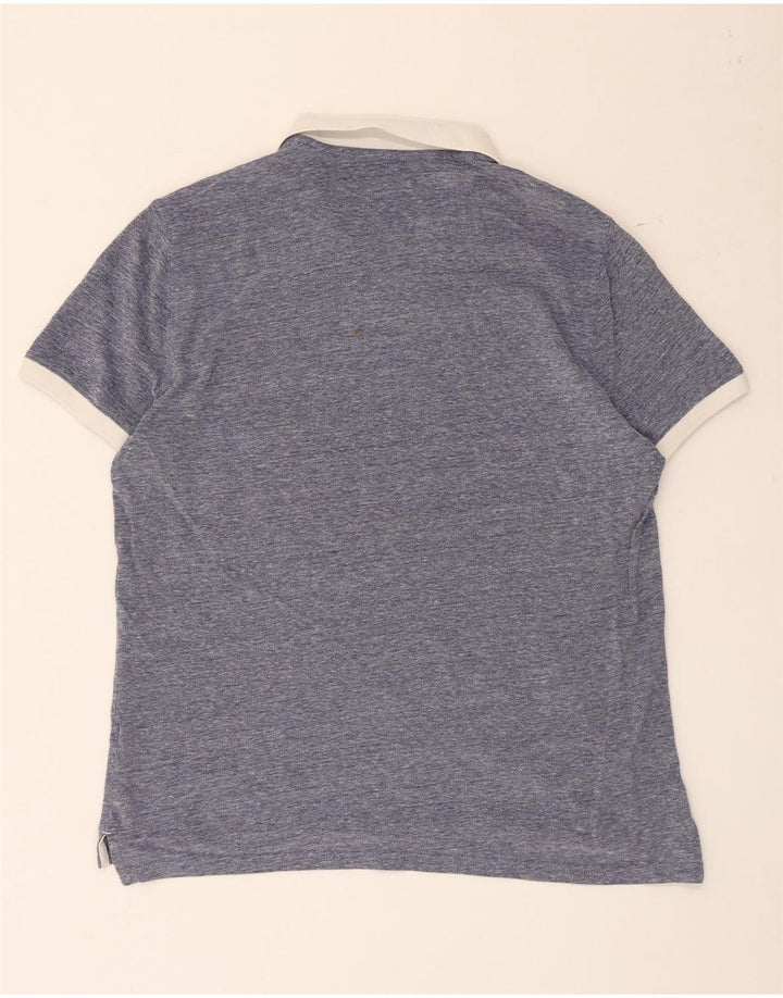 Massimo Dutti Herre Rugby Polo Shirt Stor Blå Bomuld